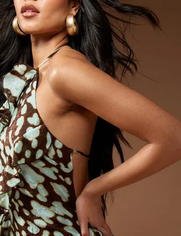 Rochie scurta Missguided, maro/albastru