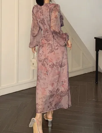 Rochie medie Dazy, roz pudra inchis