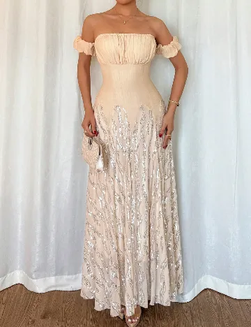 Rochie lunga SHEIN, crem