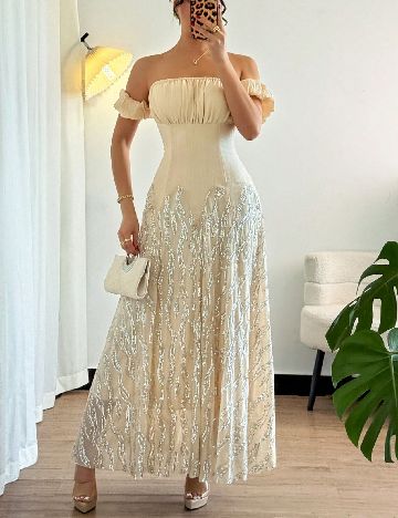 Rochie lunga SHEIN, crem