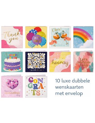 Set felicitari 10 bucati DLP Industry, mix culori