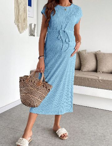 Rochie medie SHEIN Maternity, albastru