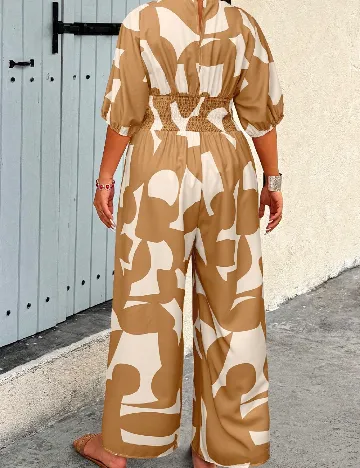 Salopeta SHEIN CURVE, maro/crem