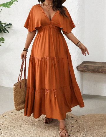 Rochie lunga SHEIN CURVE, maro