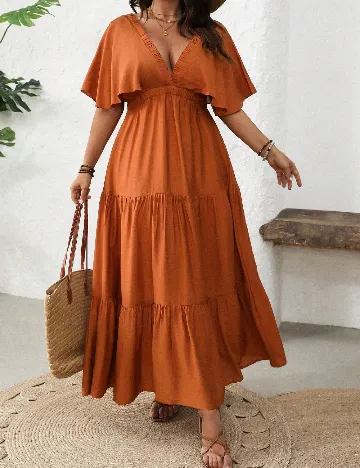 Rochie lunga SHEIN CURVE, maro