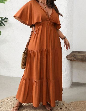 Rochie lunga SHEIN CURVE, maro