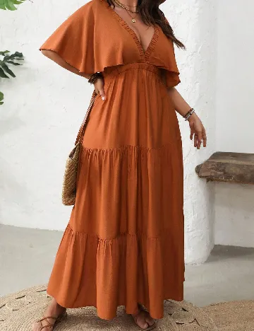 Rochie lunga SHEIN CURVE, maro