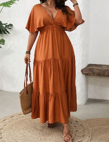 Rochie lunga SHEIN CURVE, maro