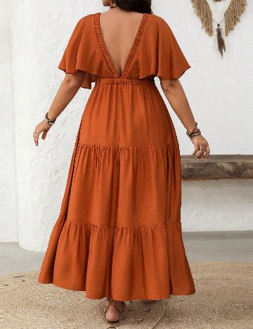 Rochie lunga SHEIN CURVE, maro