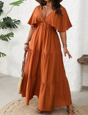 Rochie lunga SHEIN CURVE, maro