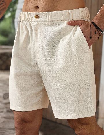 Pantaloni scurti SHEIN Plus Size Men, crem