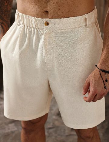 Pantaloni scurti SHEIN Plus Size Men, crem