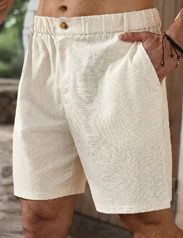 Pantaloni scurti SHEIN Plus Size Men, crem