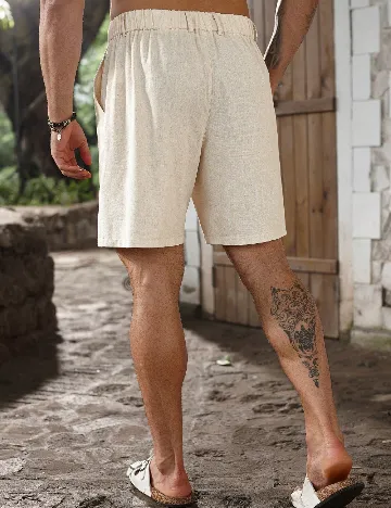 Pantaloni scurti SHEIN Plus Size Men, crem