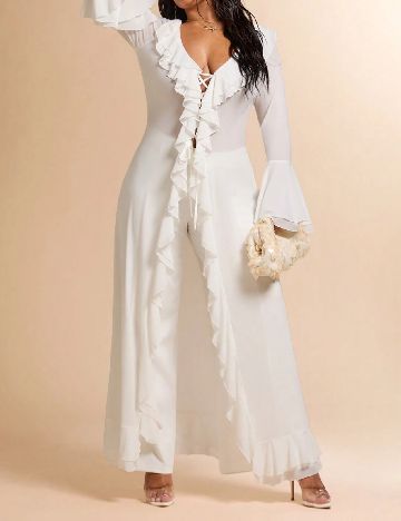 Kimono SHEIN CURVE, alb