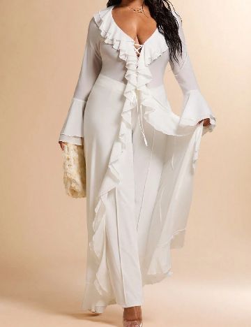 Kimono SHEIN CURVE, alb