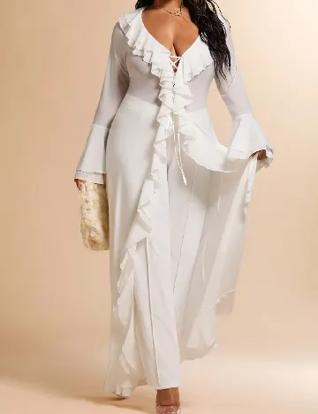 Kimono SHEIN CURVE, alb