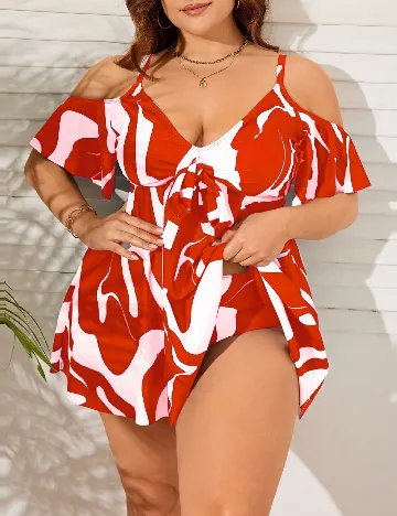 Costum de baie SHEIN CURVE, rosu