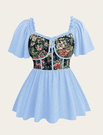 Bluza SHEIN CURVE, albastru