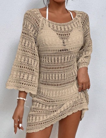 Rochie de plaja SHEIN, crem