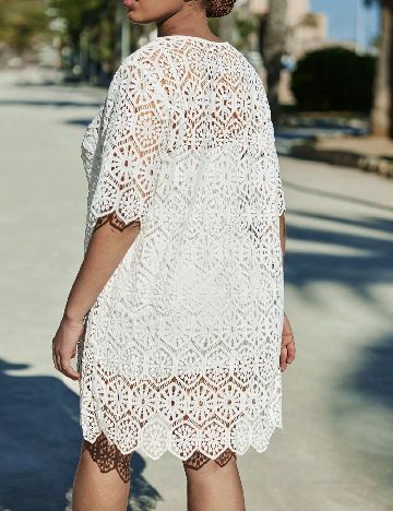 Rochie de plaja SHEIN CURVE, alb