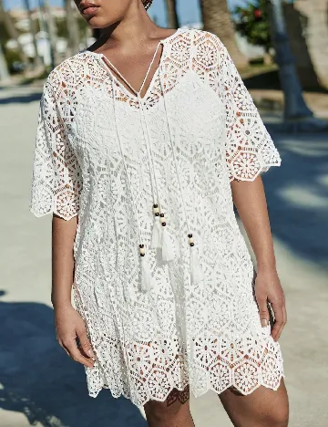 Rochie de plaja SHEIN CURVE, alb