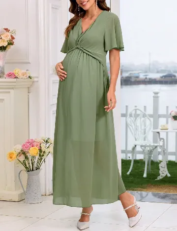Rochie lunga SHEIN Maternity, verde