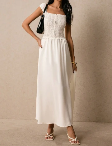 Rochie lunga Poeselle, alb