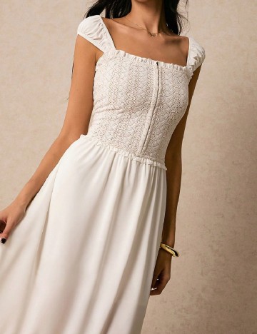 Rochie lunga Poeselle, alb