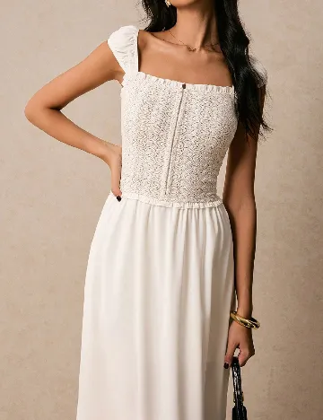 Rochie lunga Poeselle, alb