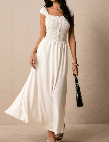 Rochie lunga Poeselle, alb