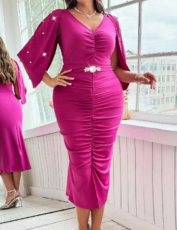 Rochie medie SHEIN CURVE, magenta