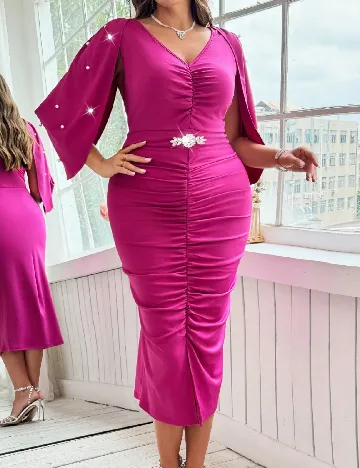 Rochie medie SHEIN CURVE, magenta
