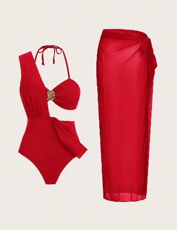 Costum de baie SHEIN, rosu