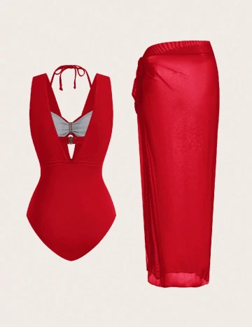 Costum de baie SHEIN, rosu