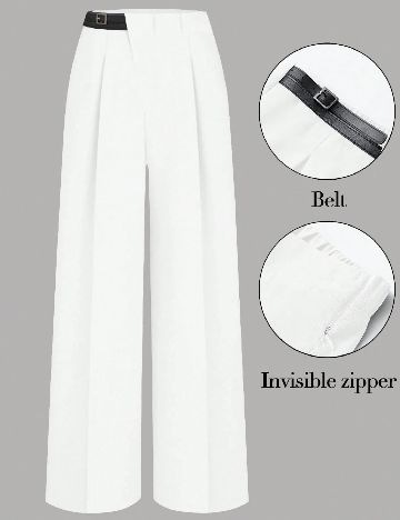 Pantaloni SHEIN CURVE, alb