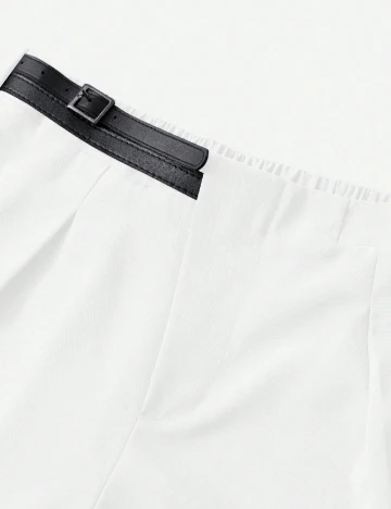 Pantaloni SHEIN CURVE, alb