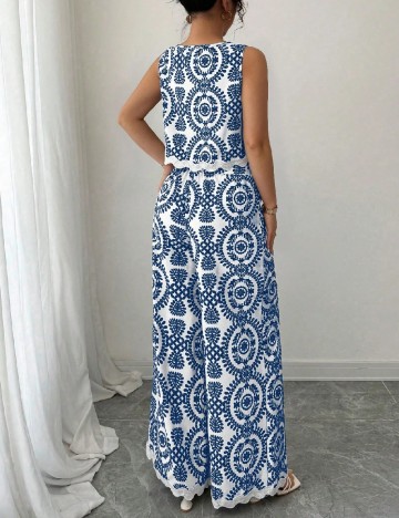 Compleu SHEIN, albastru/alb