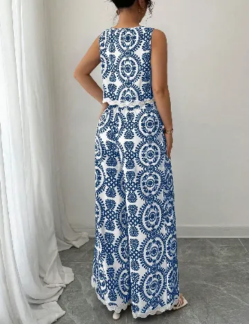 Compleu SHEIN, albastru/alb