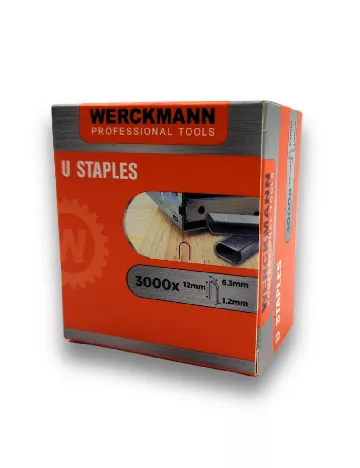 Capse pentru capsatoare 3000 buc - 12 x 6.3 x 1.2 mm Werckmann, gri