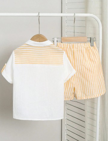 Compleu Shein Kids, alb/galben