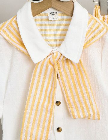 Compleu Shein Kids, alb/galben