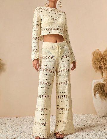 Compleu De Plaja SHEIN, crem