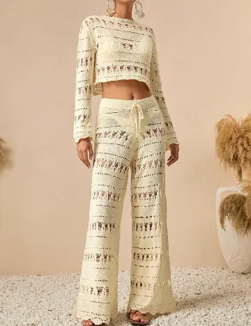 Compleu De Plaja SHEIN, crem