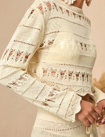 Compleu De Plaja SHEIN, crem