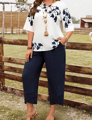 Compleu Emery Rose Curve, alb/bleumarin