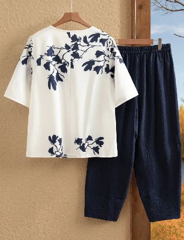 Compleu Emery Rose Curve, alb/bleumarin