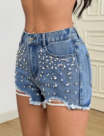 Pantaloni scurti SHEIN, albastru