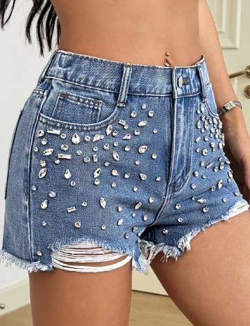 Pantaloni scurti SHEIN, albastru