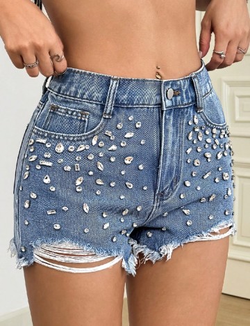 Pantaloni scurti SHEIN, albastru